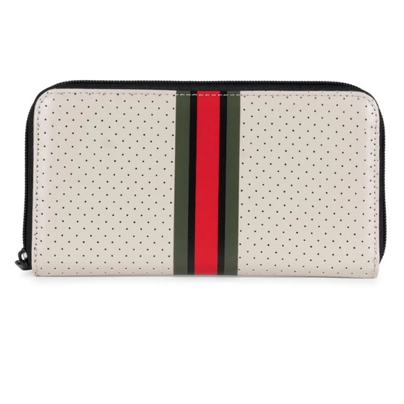 Cash Roma Wallet  Beige with Black, Red, and Olive Stripe - Picture 1 of 3